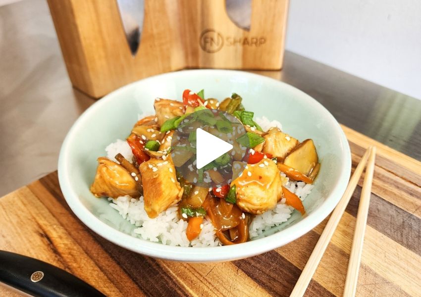F.N. Sharp Meal Prep Video: Chicken & Veggie Stir Fry