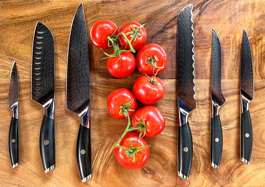 F.N. Sharp 6-Knife Set With Vine Tomatoes