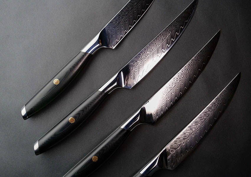 F.N. Sharp Damascus Steel Steak Knives