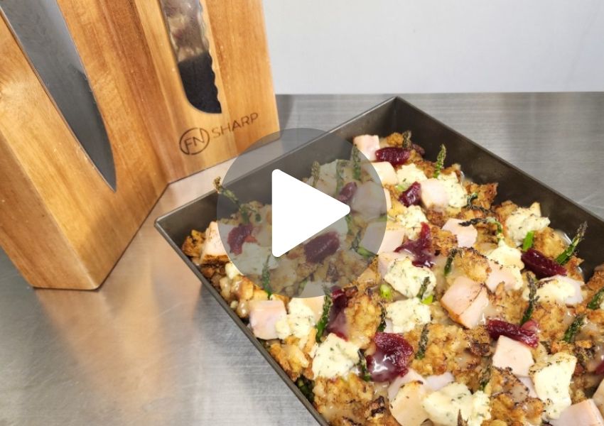 F.N. Sharp Knife Block With Fall Turkey Casserole