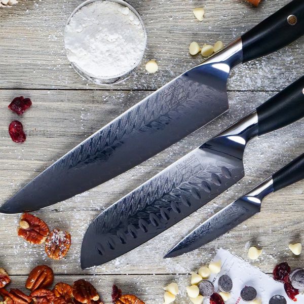 F.N. Sharp 3-Knife Set with holiday baking ingredients
