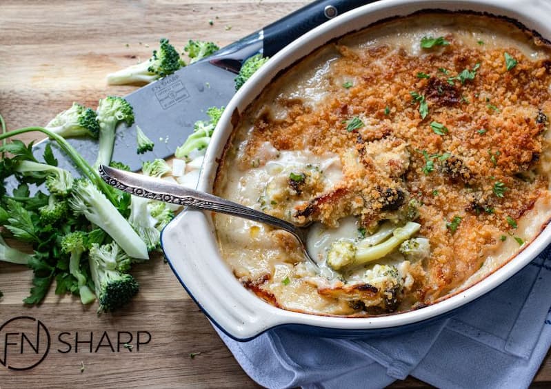 F.N. Sharp Chef's Knife With Chicken Divan Casserole