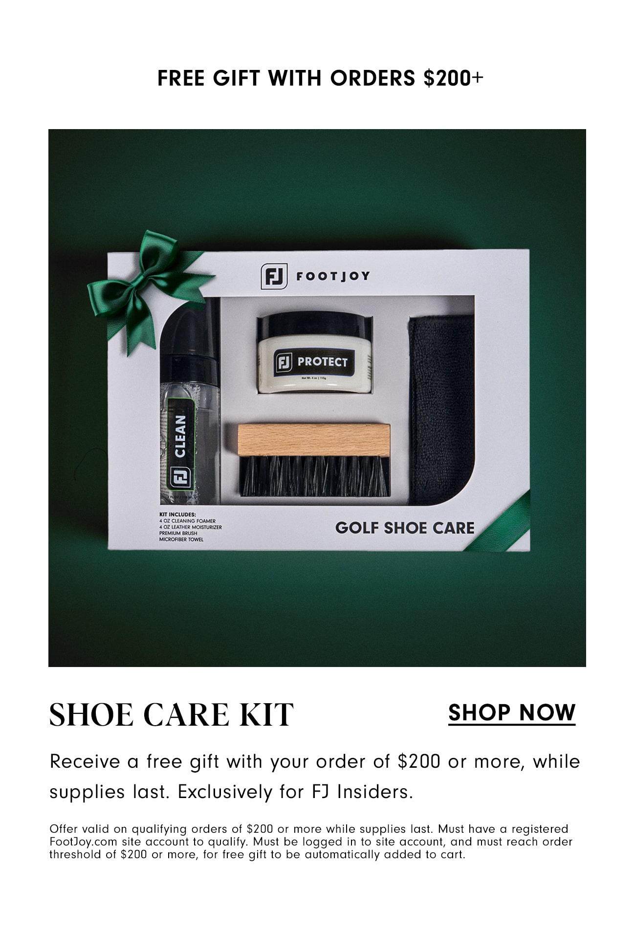Free Shoe Care Kit with Purchases over $200