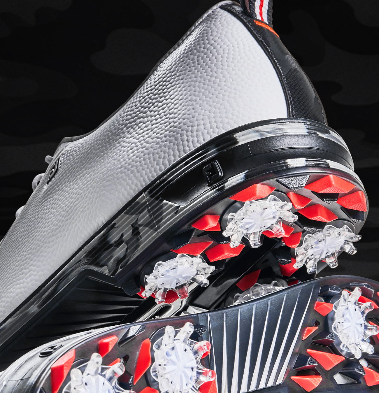 Dark Grey Camo with Fire Red Accents