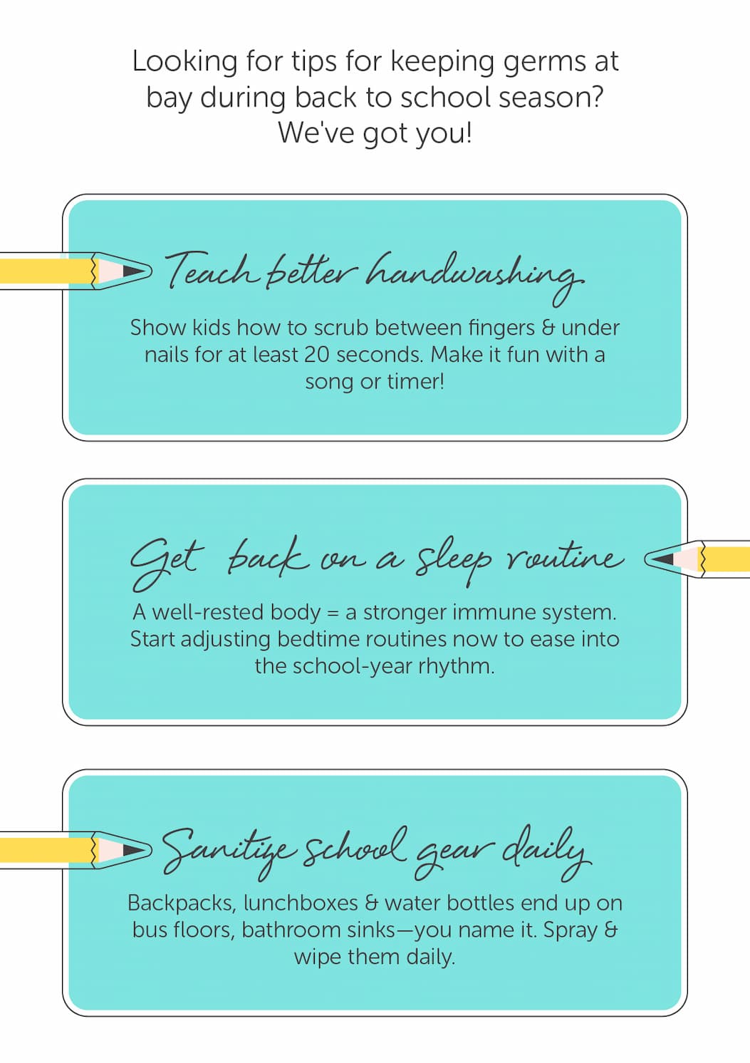 Avoid germs this Back to School season!