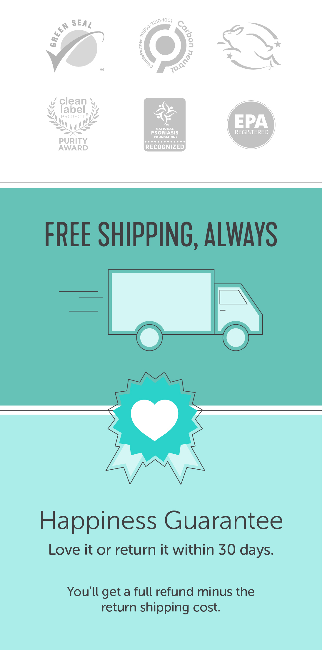 Free shipping, always