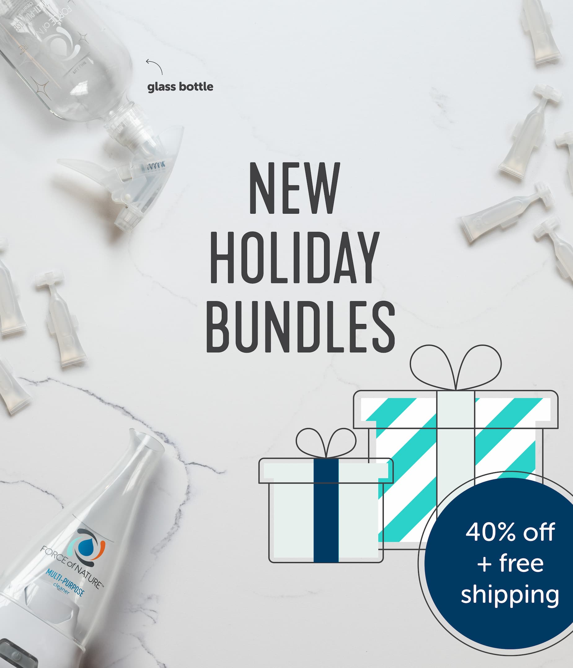 New holiday bundles, now with glass bottles!