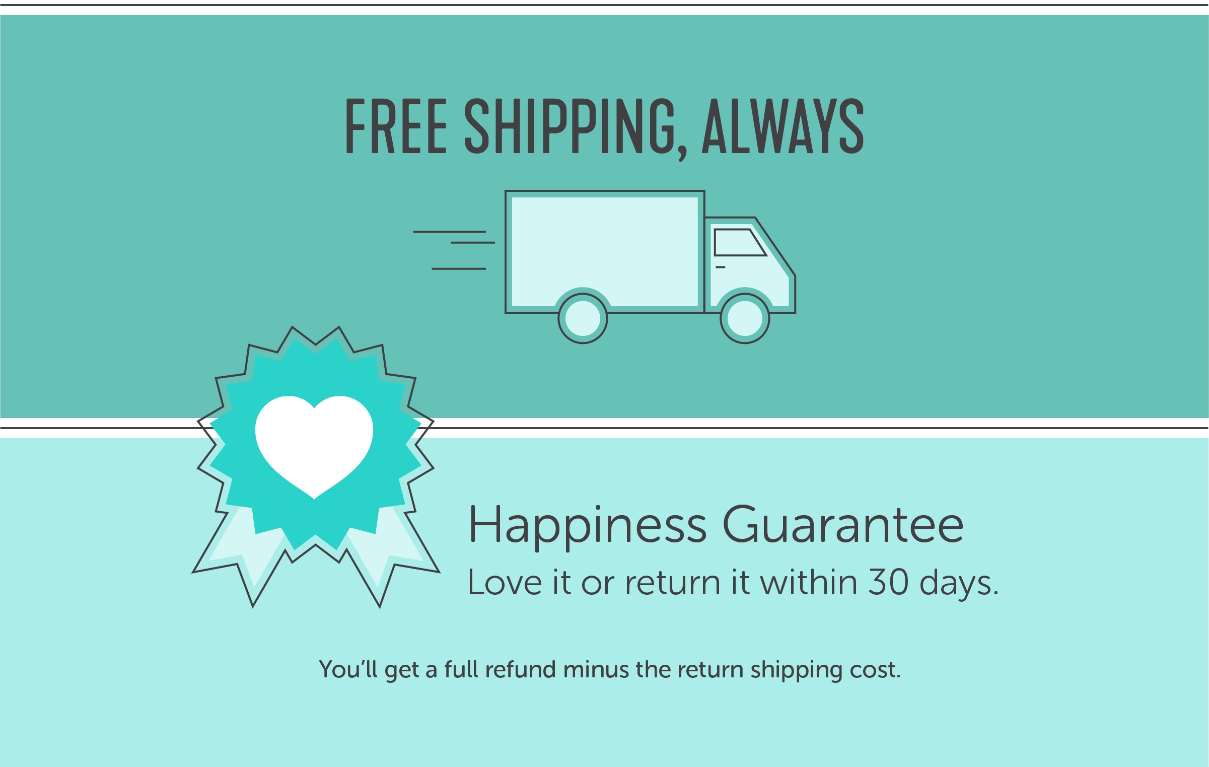 Free shipping and 30 day return guarantee 