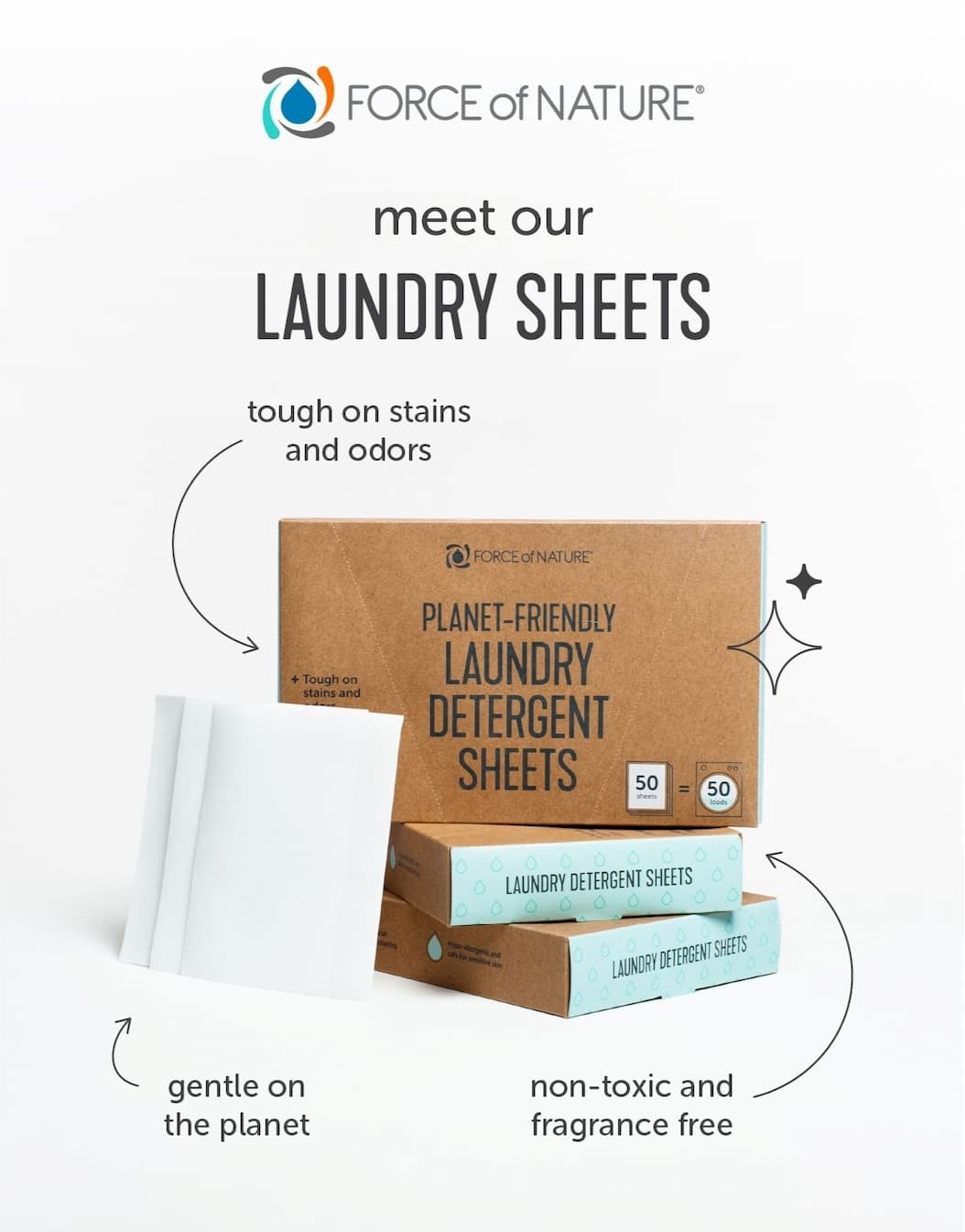 Meet our eco-friendly, biodegradable laundry sheets.