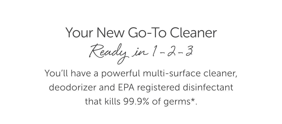 Your New Go-To Cleaner Ready in 1-2-3