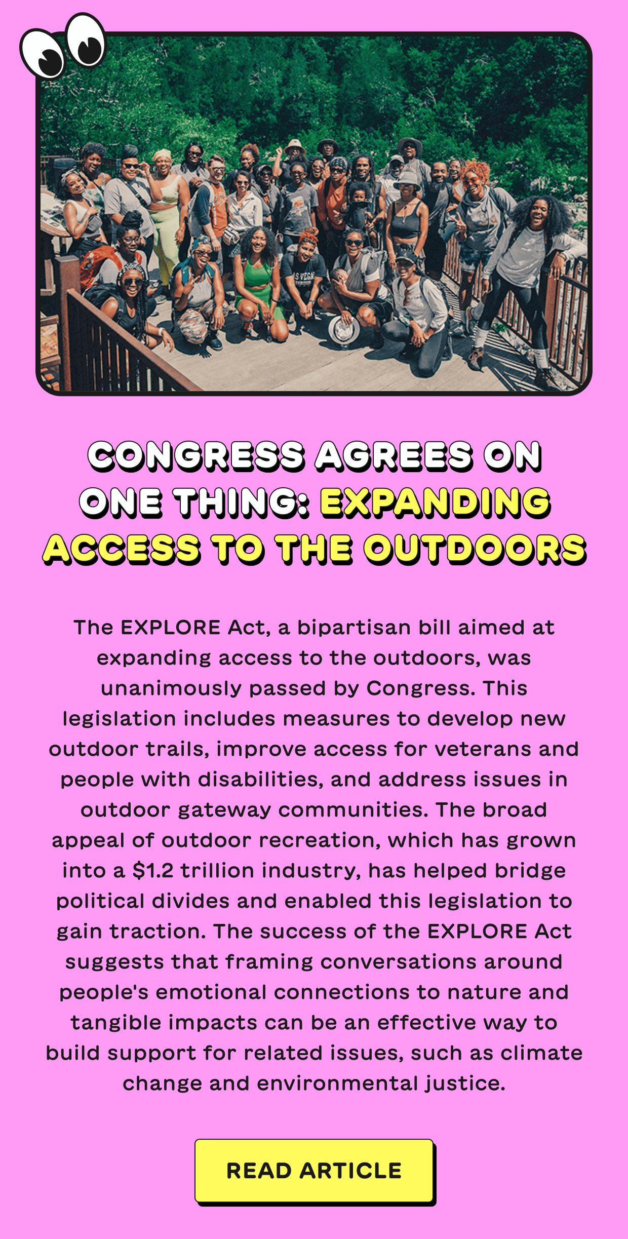 Congress agrees on one thing: Expanding access to the outdoors