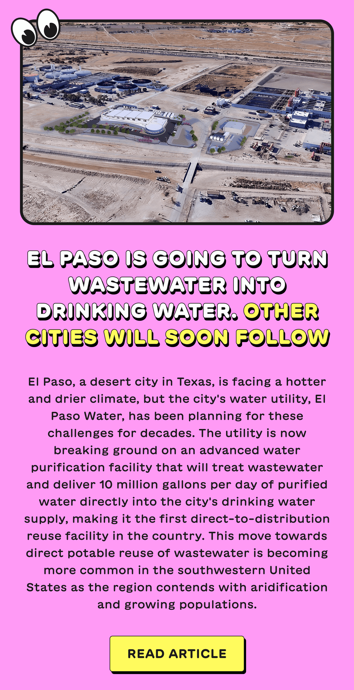 El Paso Is Going to Turn Wastewater Into Drinking Water. Other Cities Will Soon Follow