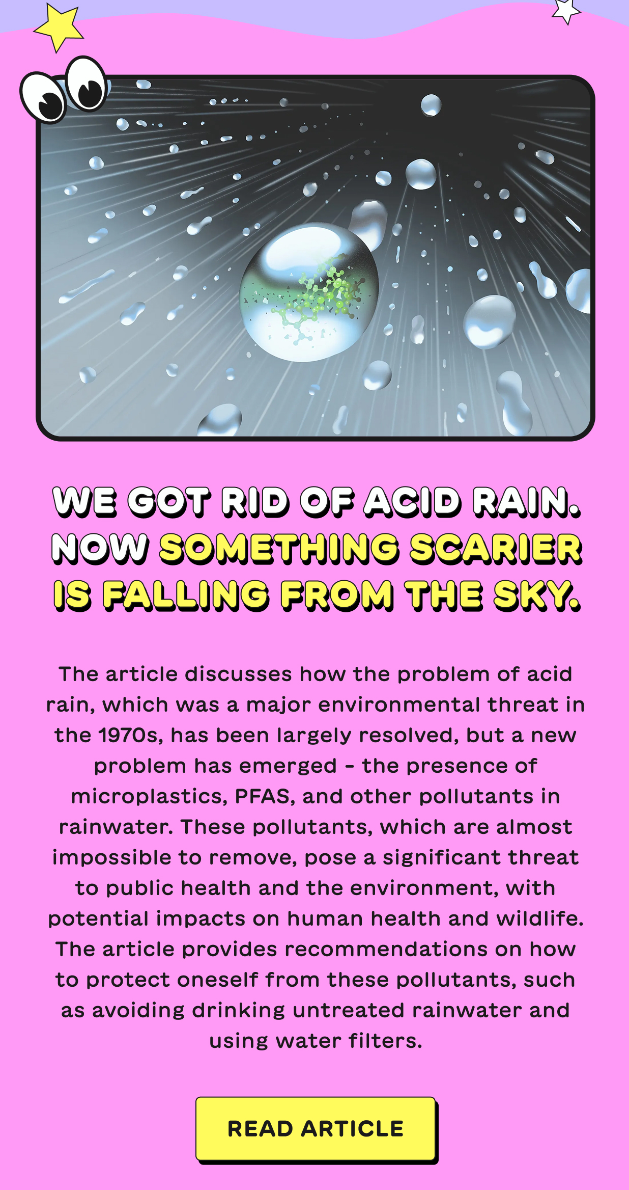 We got rid of acid rain. Now something scarier is falling from the sky.