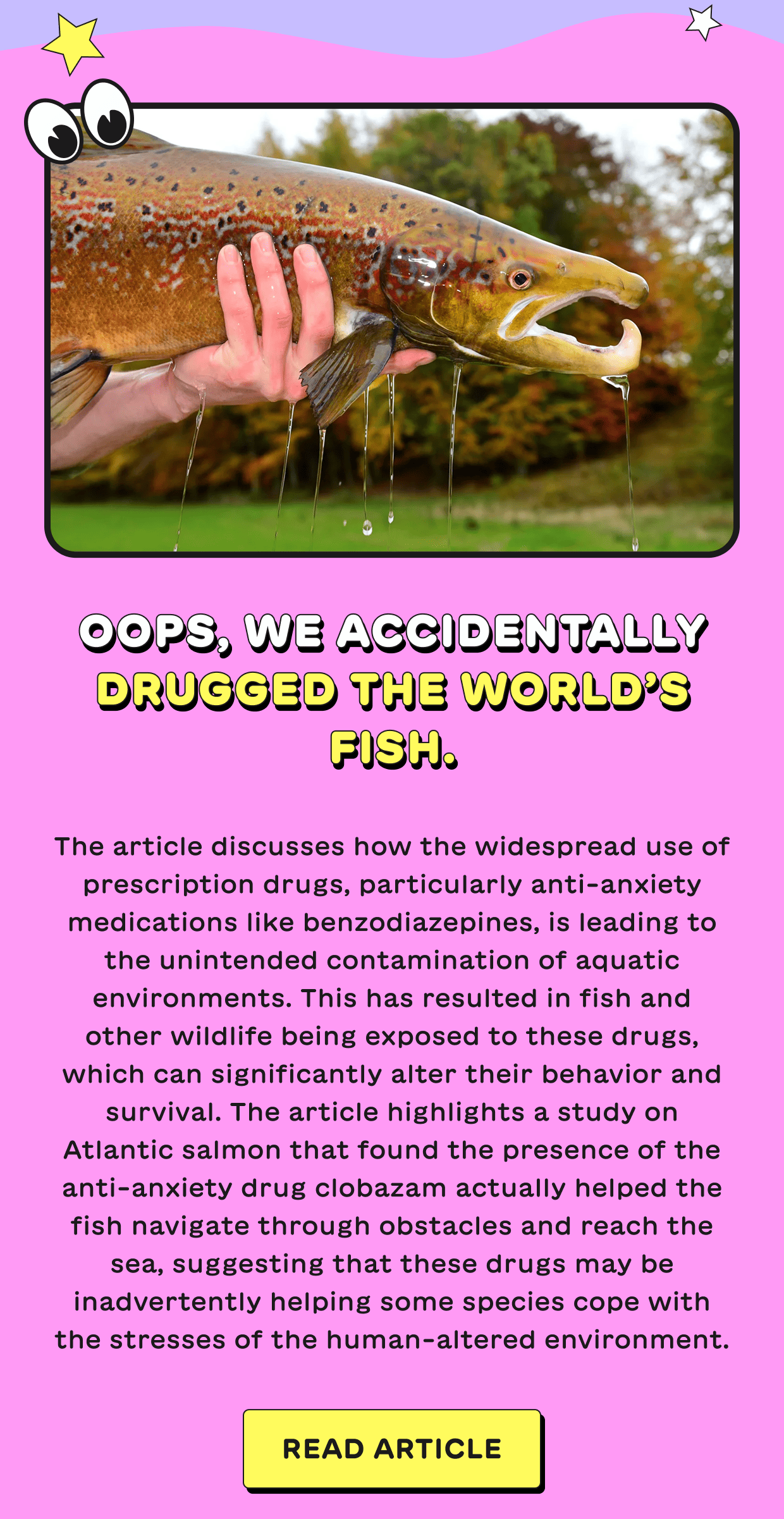 Oops, we accidentally drugged the world’s fish.