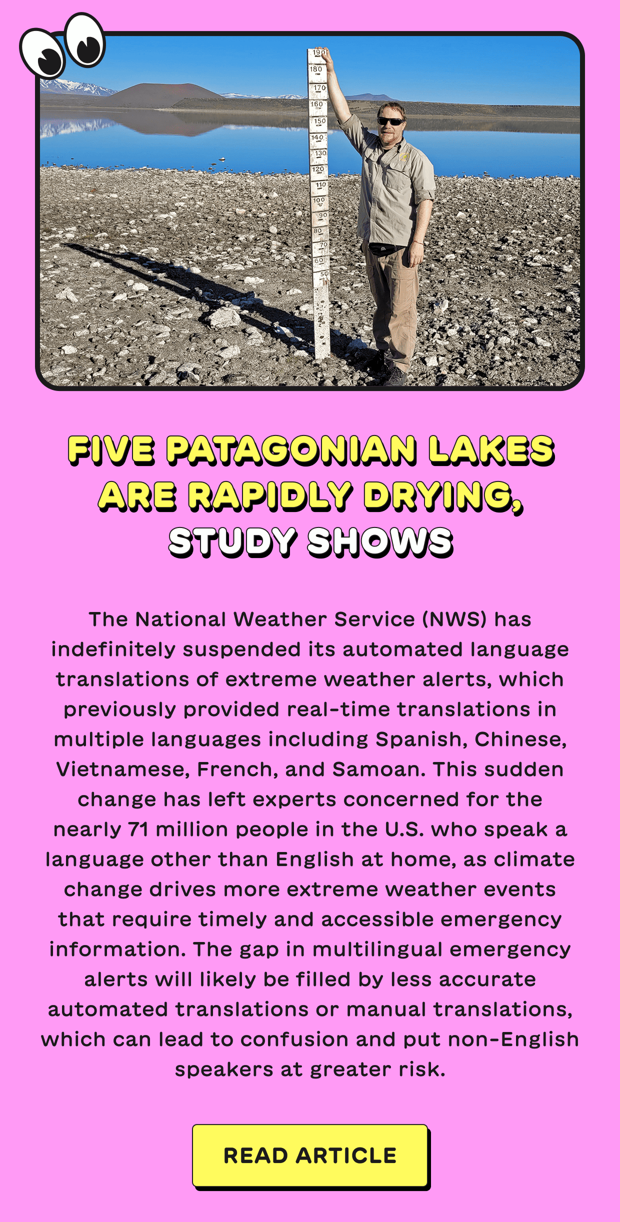 Five Patagonian Lakes Are Rapidly Drying, Study Shows