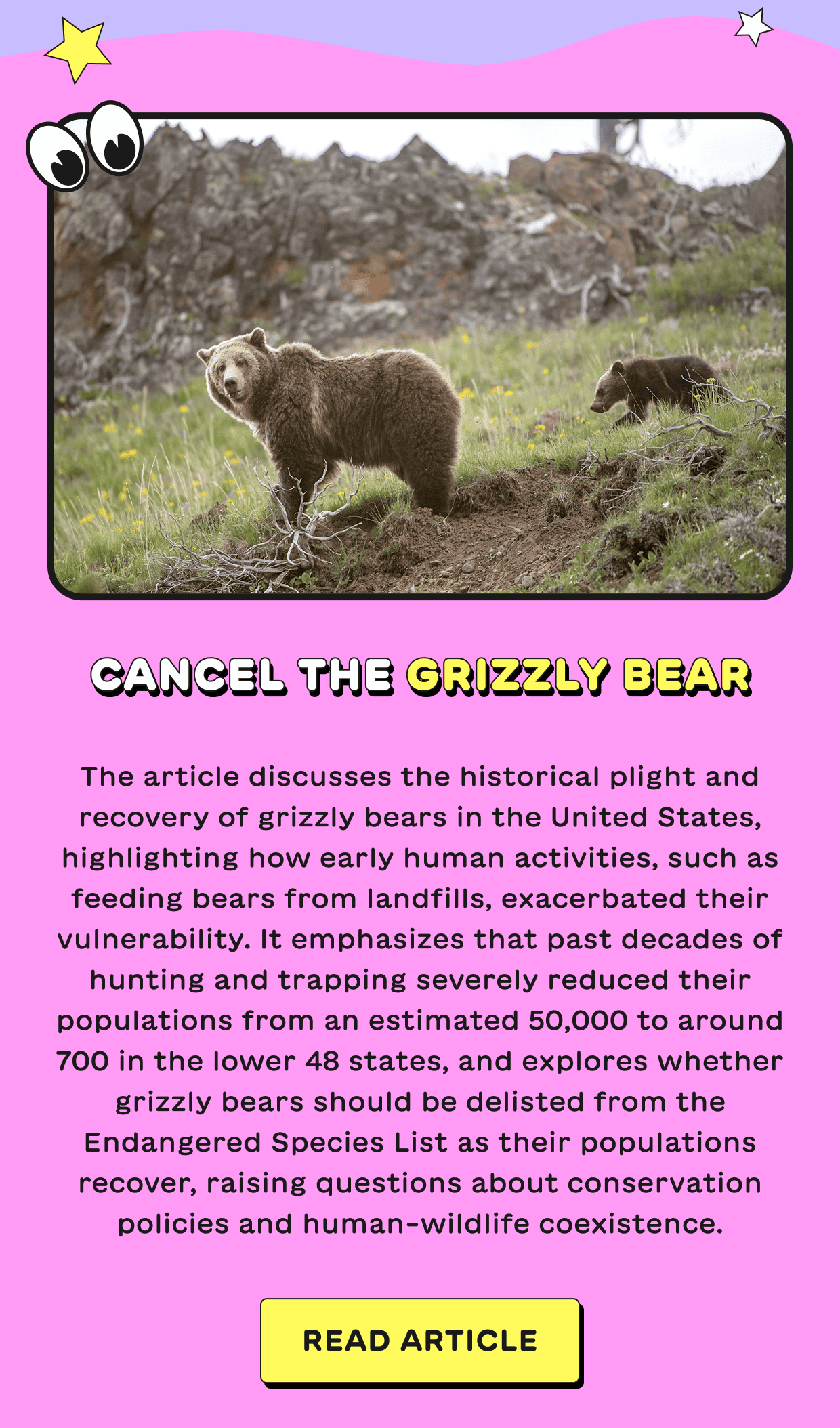 Cancel the grizzly bear