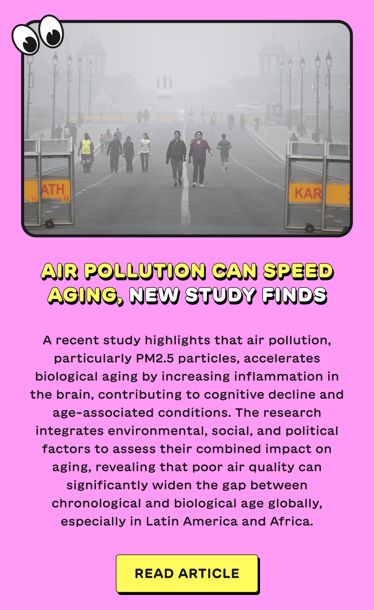 Air Pollution Can Speed Aging, New Study Finds