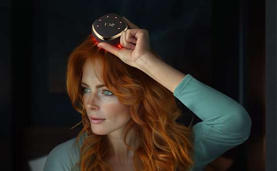A woman using a FAQ 302 device