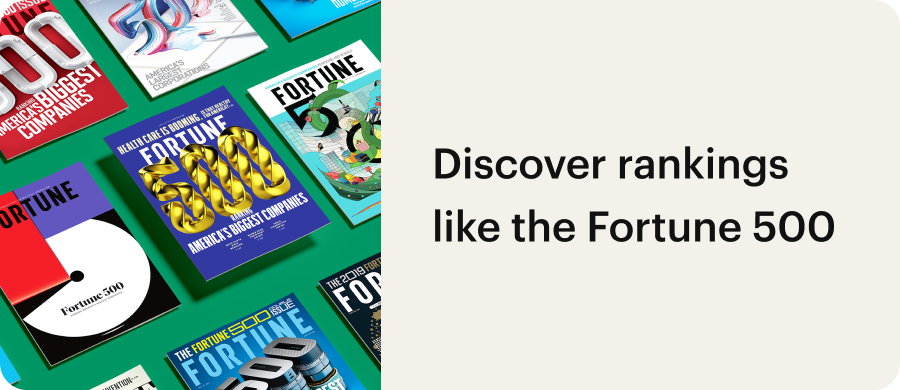 Discover rankings like the Fortune 500