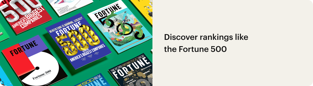 Discover rankings like the Fortune 500
