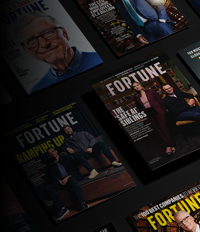 Collage of Fortune Magazine covers