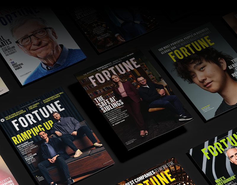 Collage of Fortune Magazine covers