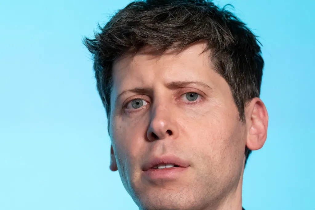 TOKYO, JAPAN - FEBRUARY 3: Open AI CEO Sam Altman speaks during a talk session with SoftBank Group CEO Masayoshi Son at an event titled "Transforming Business through AI" in Tokyo, Japan, on February 03, 2025. SoftBank and OpenAI announced that they have agreed a partnership to set up a joint venture for artificial intelligence services in Japan today. (Photo by Tomohiro Oh