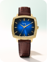 Nick Jonas Brown Leather & Gold Face Watch