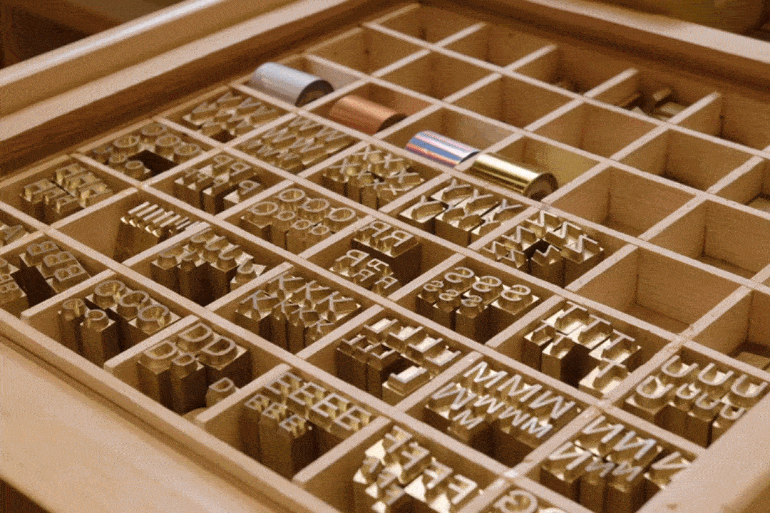 Animated image detailing Fossil's embossing process