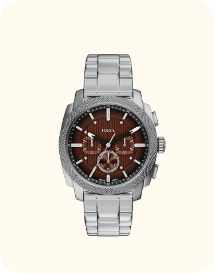Silver Metal mens watch with chocolate dial