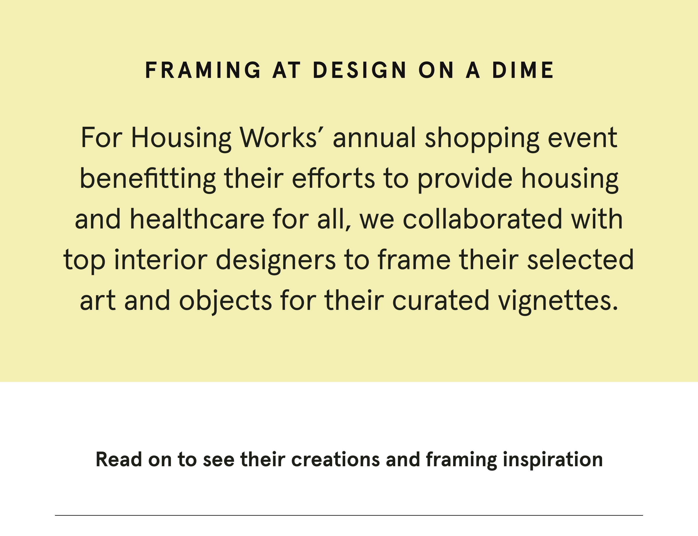 Framing at Design on a Dime