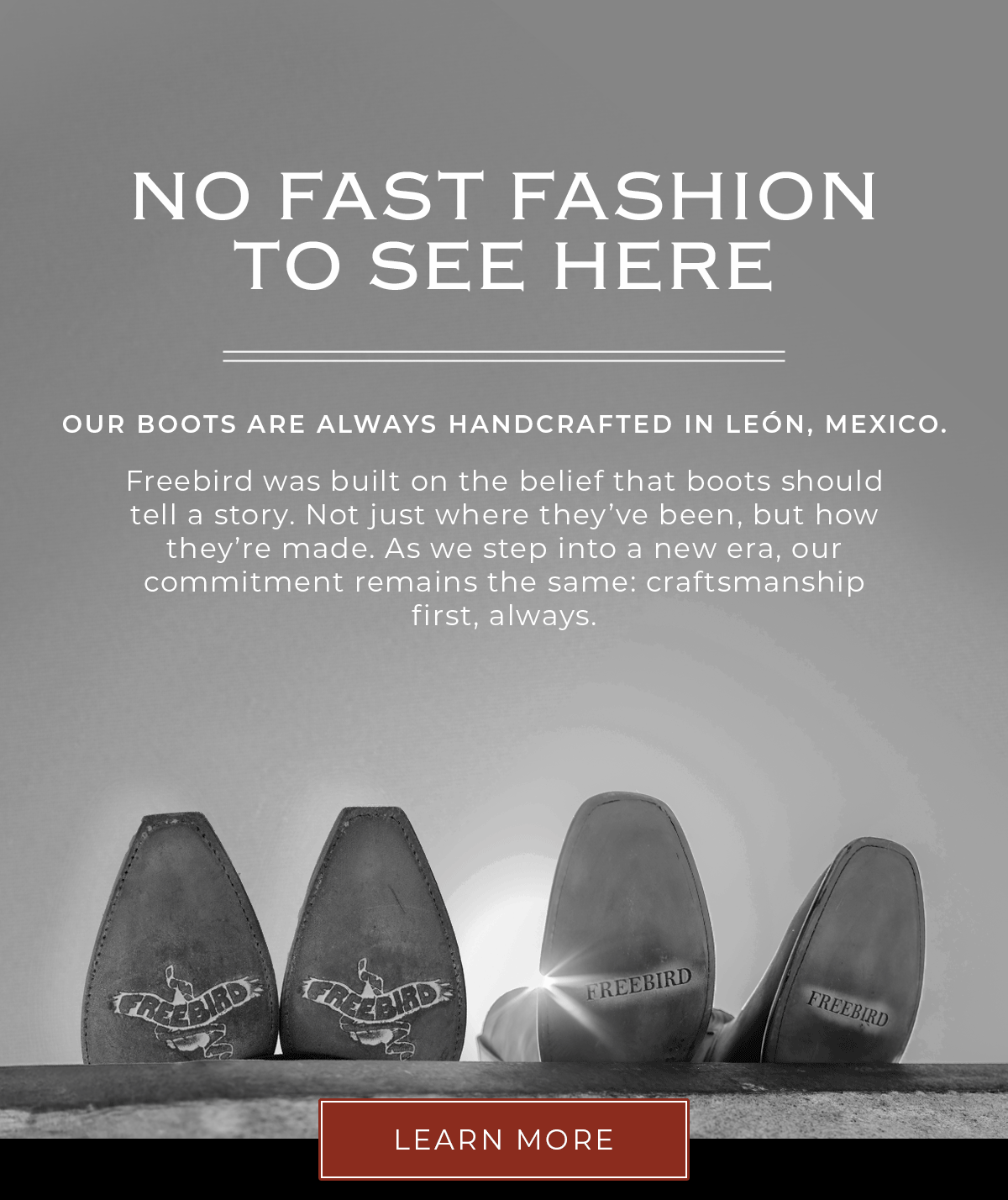 No Fast Fashion To See Here. Learn More.