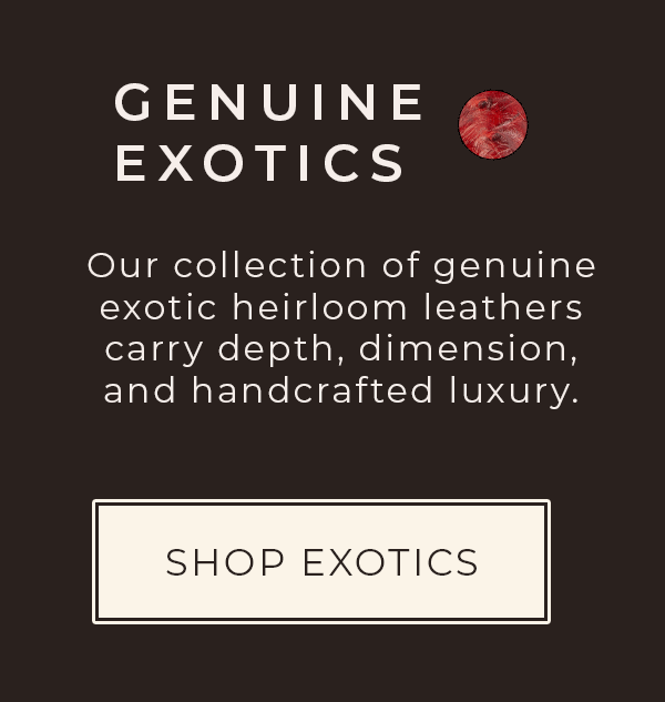 Shop Exotics: Carry depth, dimension, and handcrafted luxury
