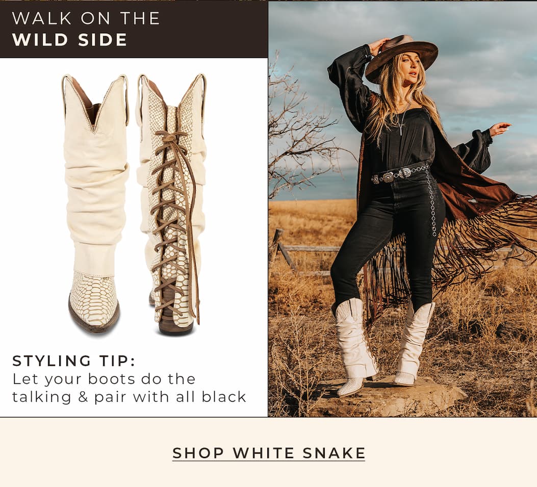 Walk on the wild side with JULES White Snake.