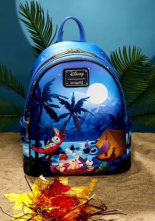 Loungefly Disney Lilo & Stitch Camping Cuties Glow Mini Backpack