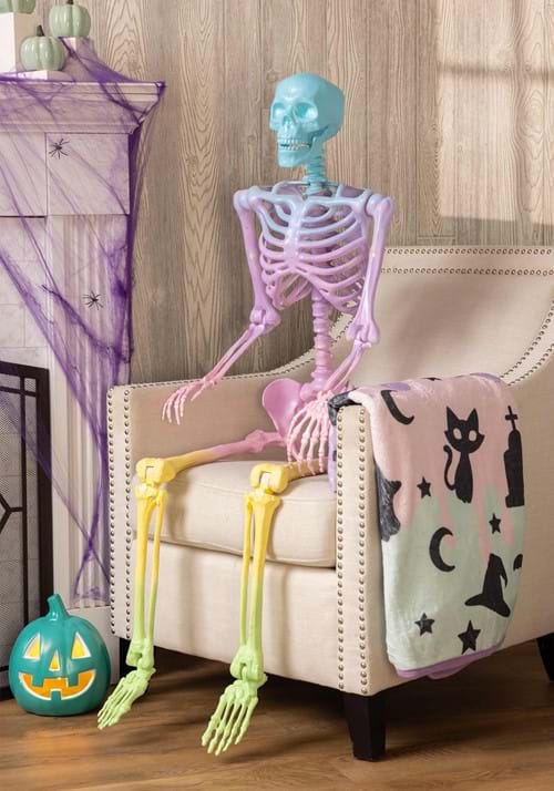 Poseable 5FT Crazy Bones Skeleton in Rainbow Decoration