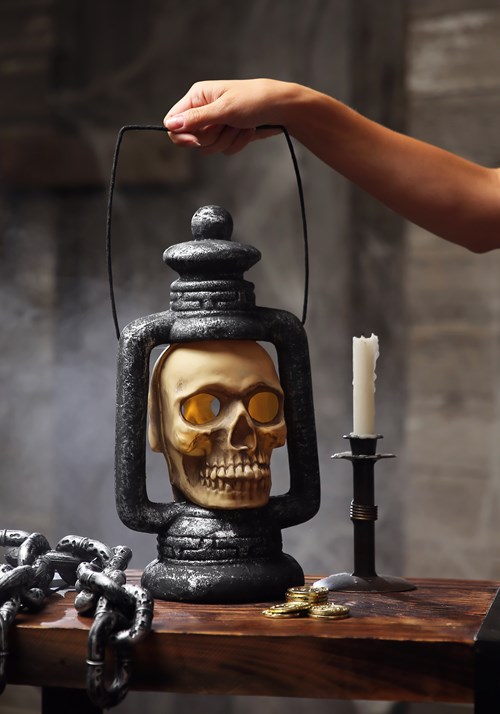 Light Up Spooky Skull Lantern Prop Decoration