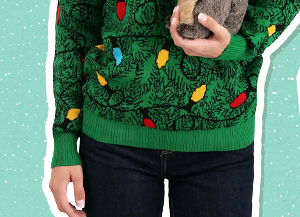 3D Squirrel in the Christmas Tree Ugly Sweater for Adults