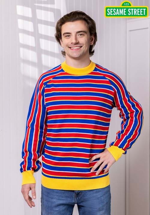 Adult Sesame Street Ernie Cosplay Knit Sweater