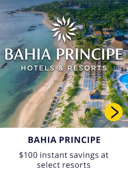 Bahia Principe Hotels & Resorts. $100 instant savings at select resorts.