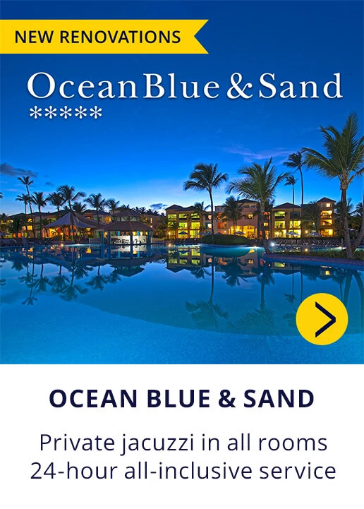 Ocean Blue & Sand. Private jacuzzi in all rooms. 24-hour all-inclusive service.
