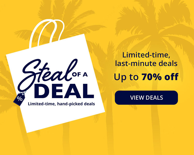 Steal of a Deal. Limited-time, last-minute deals. Up to 70% off. View deals.