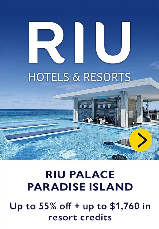 Riu Palace Paradise Island. Up to 55% off + up to $1,760 in resort credits.