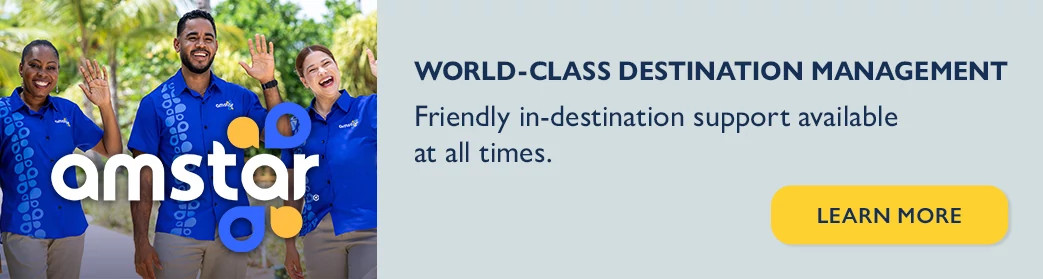 Amstar. World-class destination management. Friendly in-destination support available at all times. Learn more.