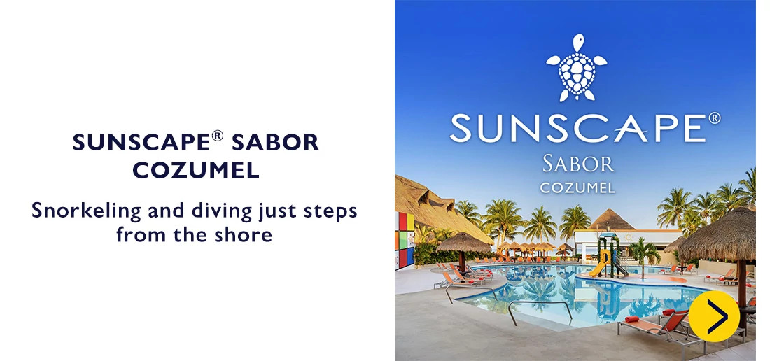 SUNSCAPE® SABOR COZUMEL. Snorkeling and diving just steps from the shore.
