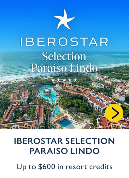 IBEROSTAR SELECTION PARAISO LINDO. Up to $600 in resort credits.