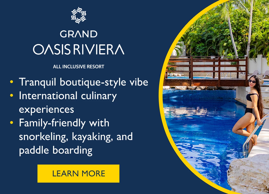 Grand Oasis Riviera-Tranquil boutique-style vibe-International culinary experiences -Family-friendly with snorkeling, kayaking, paddle boarding