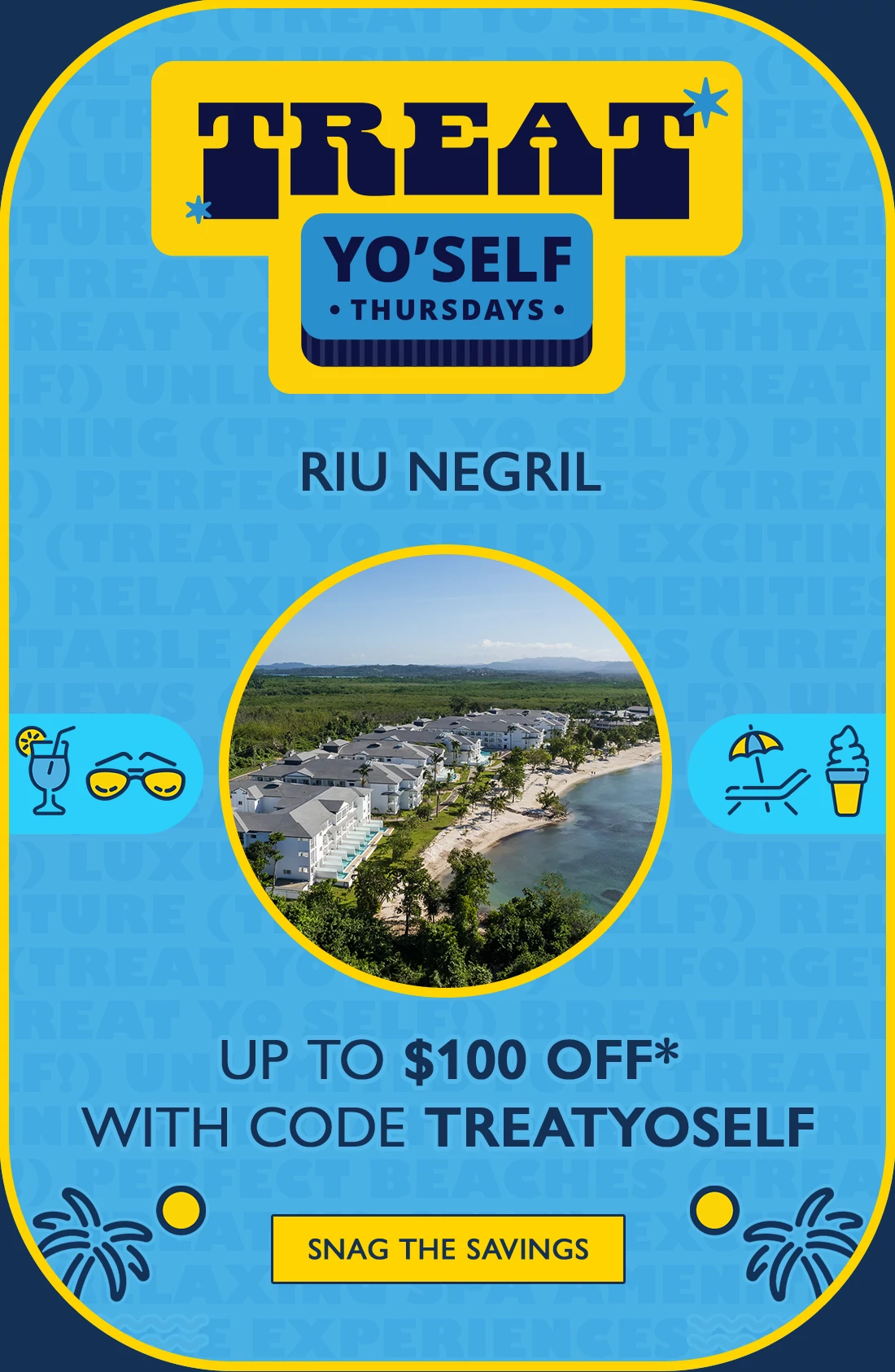 Riu Negril UP TO $100 OFF* WITH CODE TREATYOSELF
