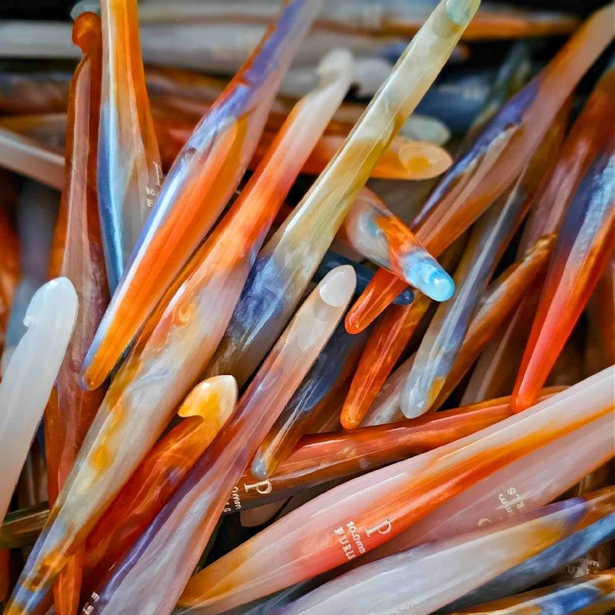 Image of Limited Edition Ember Streamline Resin Crochet Hooks