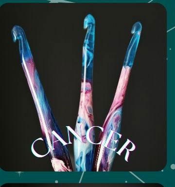 Cancer: 3 blue/pink/purple hooks
